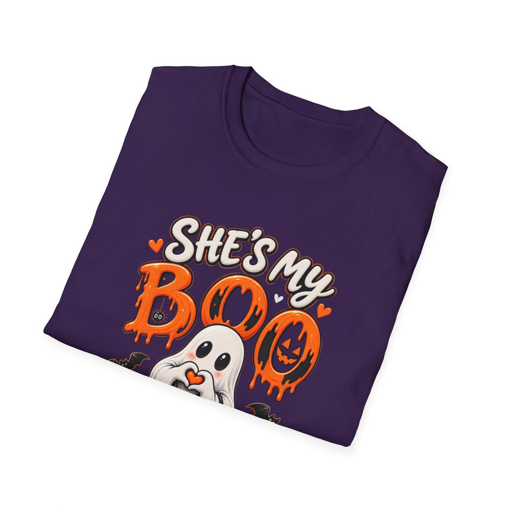 She's My Boo Halloween T-Shirt | Cute Couples Ghost Skeleton Tee