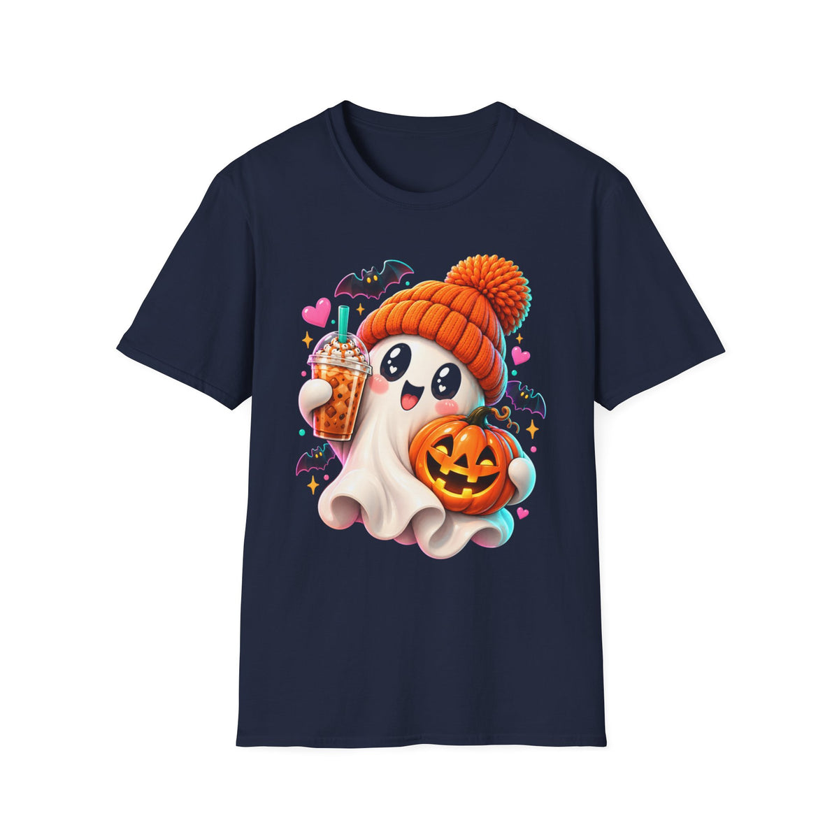 Pumpkin Spice Ghost Halloween T-Shirt | Cute Fall Coffee Lover Tee