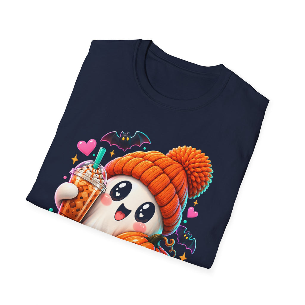 Pumpkin Spice Ghost Halloween T-Shirt | Cute Fall Coffee Lover Tee