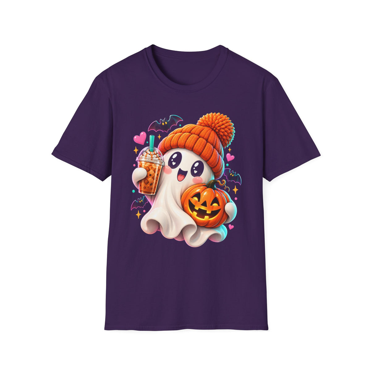Pumpkin Spice Ghost Halloween T-Shirt | Cute Fall Coffee Lover Tee