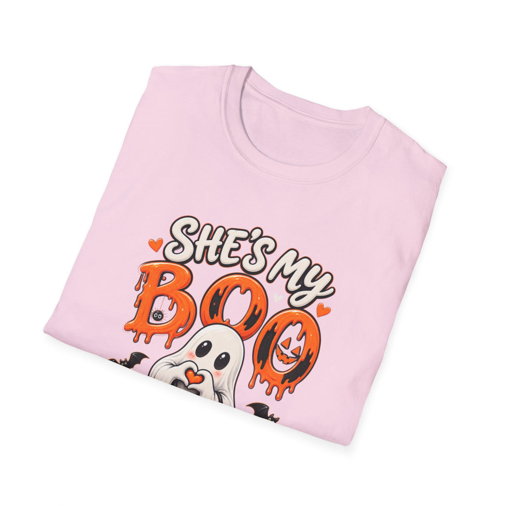 She's My Boo Halloween T-Shirt | Cute Couples Ghost Skeleton Tee