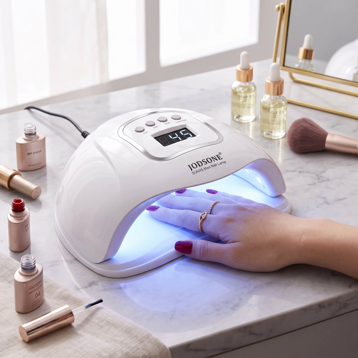 UV LED nail lamp for gel polish with automatic sensor and timer