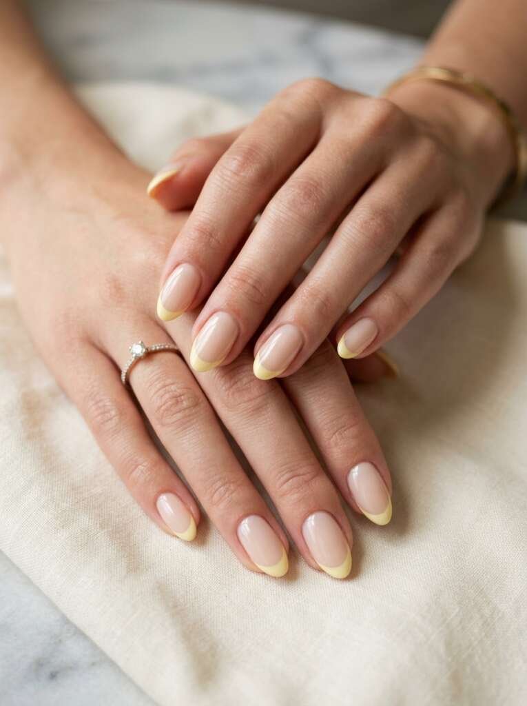 colorful French manicures
