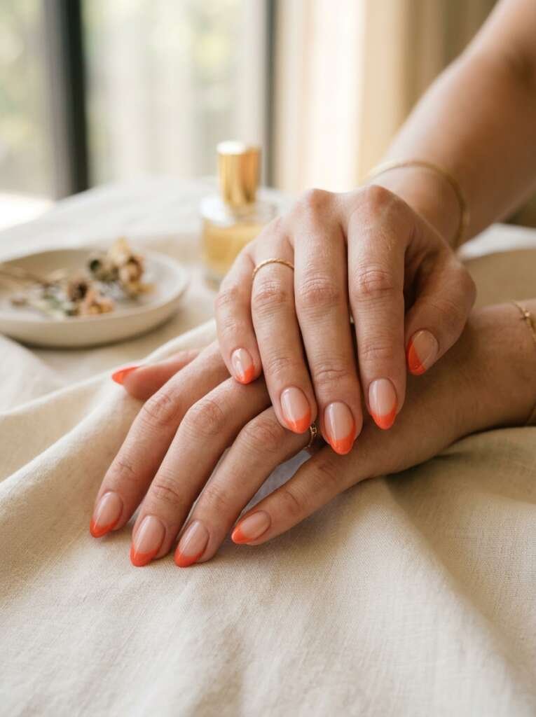 colorful French manicures
